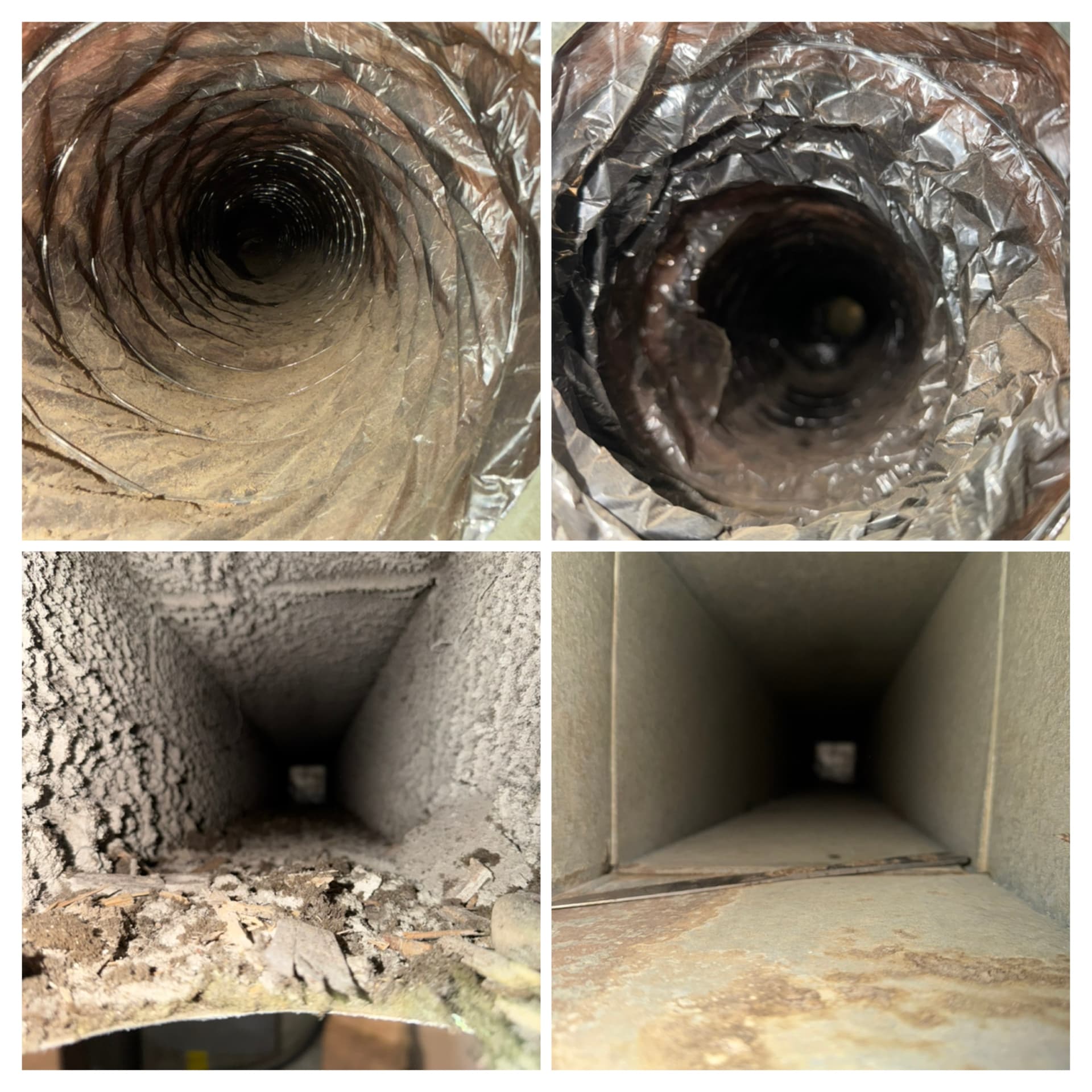 Flex Duct & Return Duct — before and after